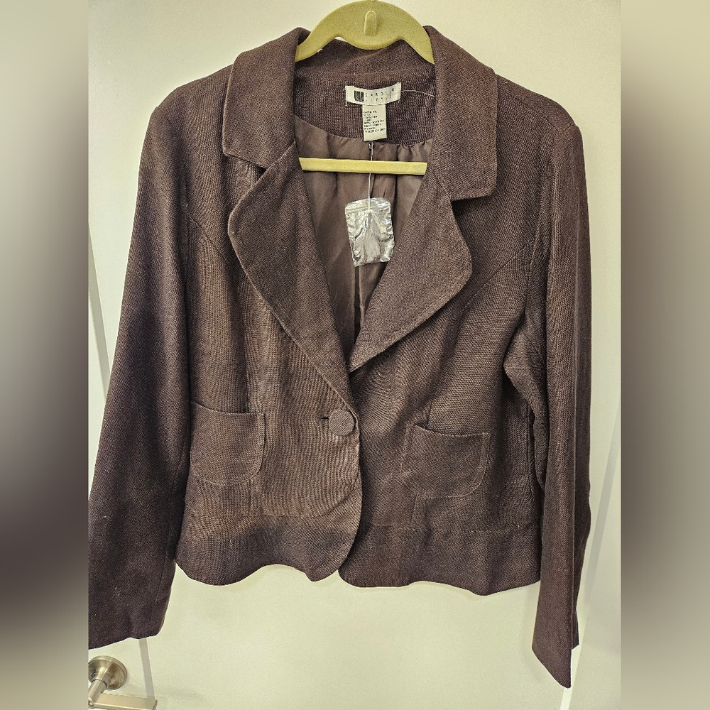 NWT - Linen "Carole Little" Brown Blazer - Lined - Size XL
